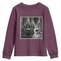 Funny Easter Bunny Selfie Youth Sweatshirt Bigfoot Jersey Devil Chupacabra Egg Hunt