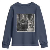 Funny Easter Bunny Selfie Youth Sweatshirt Bigfoot Jersey Devil Chupacabra Egg Hunt
