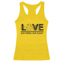Earth Day 2026 Racerback Tank Top Our Power Our Planet