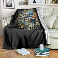 Save The Planet Earth Day Throw Blanket Our Power Our Planet
