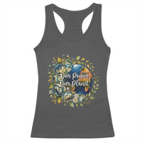 Save The Planet Earth Day Racerback Tank Top Our Power Our Planet