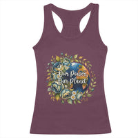 Save The Planet Earth Day Racerback Tank Top Our Power Our Planet