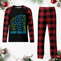 Earth Day Environmental Activism Plaid Pajama Set Our Power Our Planet
