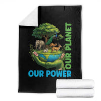 Our Power Our Planet Throw Blanket Earth Day Nature Lover Gift