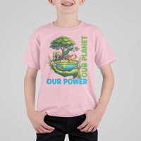 Our Power Our Planet T Shirt For Kid Earth Day Nature Lover Gift