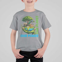 Our Power Our Planet T Shirt For Kid Earth Day Nature Lover Gift