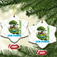 Our Power Our Planet Ceramic Ornament Earth Day Nature Lover Gift