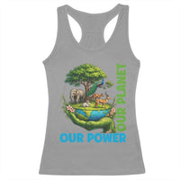 Our Power Our Planet Racerback Tank Top Earth Day Nature Lover Gift