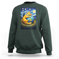 Earth Day Sweatshirt Starry Night Cat Hugging Earth