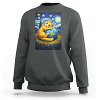 Earth Day Sweatshirt Starry Night Cat Hugging Earth