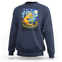 Earth Day Sweatshirt Starry Night Cat Hugging Earth