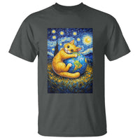 Earth Day T Shirt Starry Night Cat Hugging Earth