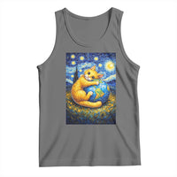 Earth Day Tank Top Starry Night Cat Hugging Earth