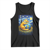 Earth Day Tank Top Starry Night Cat Hugging Earth