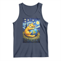 Earth Day Tank Top Starry Night Cat Hugging Earth