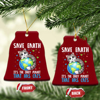 Earth Day Ceramic Ornament Save Earth Its The Only Planet With Cats