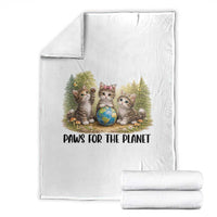 Earth Day Cat Lover Throw Blanket Paws For The Planet