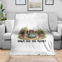 Earth Day Cat Lover Throw Blanket Paws For The Planet