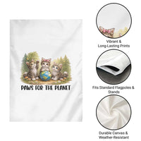 Earth Day Cat Lover Garden Flag Paws For The Planet