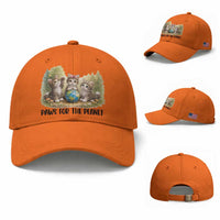 Earth Day Cat Lover Baseball Cap Paws For The Planet