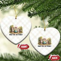 Earth Day Cat Lover Ceramic Ornament Paws For The Planet