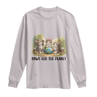 Earth Day Cat Lover Long Sleeve Shirt Paws For The Planet