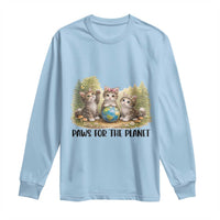 Earth Day Cat Lover Long Sleeve Shirt Paws For The Planet