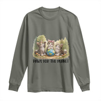 Earth Day Cat Lover Long Sleeve Shirt Paws For The Planet