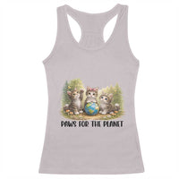 Earth Day Cat Lover Racerback Tank Top Paws For The Planet