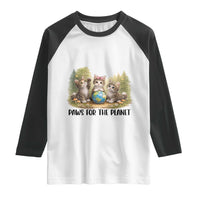 Earth Day Cat Lover Raglan Shirt Paws For The Planet