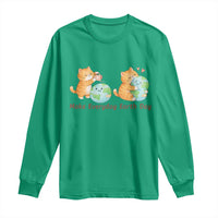 Make Everyday Earth Day Long Sleeve Shirt Cute Cat Healing Planet Earth