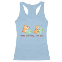 Make Everyday Earth Day Racerback Tank Top Cute Cat Healing Planet Earth