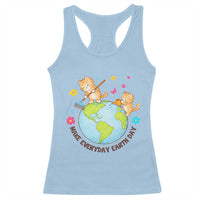 Make Everyday Earth Day Racerback Tank Top Funny Cat Lover Gift