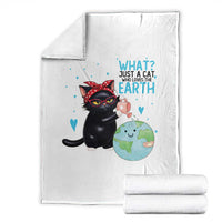 Just A Cat Who Loves The Earth Throw Blanket Earth Day Cat Lover Gift