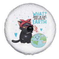 Just A Cat Who Loves The Earth Spare Tire Cover Earth Day Cat Lover Gift