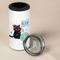 Just A Cat Who Loves The Earth 4 in 1 Can Cooler Tumbler Earth Day Cat Lover Gift