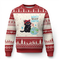 Just A Cat Who Loves The Earth Ugly Christmas Sweater Earth Day Cat Lover Gift