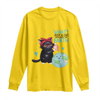 Just A Cat Who Loves The Earth Long Sleeve Shirt Earth Day Cat Lover Gift