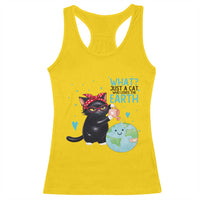 Just A Cat Who Loves The Earth Racerback Tank Top Earth Day Cat Lover Gift