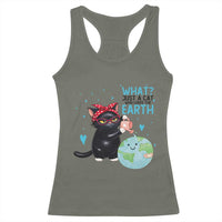 Just A Cat Who Loves The Earth Racerback Tank Top Earth Day Cat Lover Gift