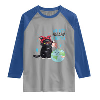 Just A Cat Who Loves The Earth Raglan Shirt Earth Day Cat Lover Gift