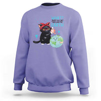 Just A Cat Who Loves The Earth Sweatshirt Earth Day Cat Lover Gift