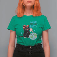 Just A Cat Who Loves The Earth T Shirt For Women Earth Day Cat Lover Gift
