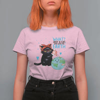 Just A Cat Who Loves The Earth T Shirt For Women Earth Day Cat Lover Gift
