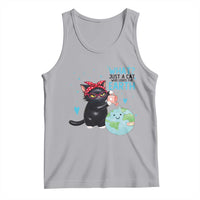 Just A Cat Who Loves The Earth Tank Top Earth Day Cat Lover Gift