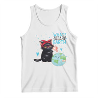 Just A Cat Who Loves The Earth Tank Top Earth Day Cat Lover Gift