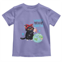 Just A Cat Who Loves The Earth Toddler T Shirt Earth Day Cat Lover Gift