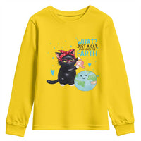 Just A Cat Who Loves The Earth Youth Sweatshirt Earth Day Cat Lover Gift