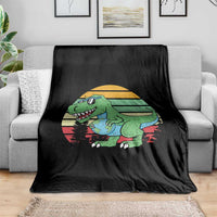 Funny Earth Day Dinosaur Lover Throw Blanket Save The Planet