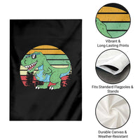 Funny Earth Day Dinosaur Lover Garden Flag Save The Planet